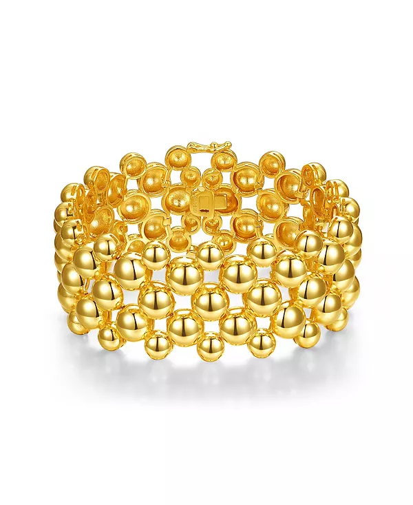 

Браслет с широкими звеньями-медальонами, покрытый золотом 14 карат Rachel Glauber, gold