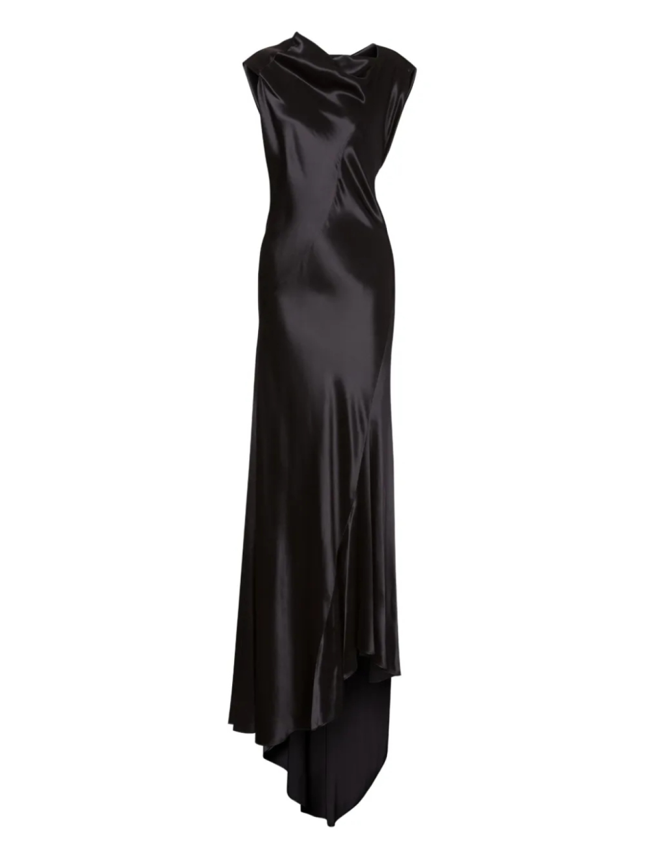 

Alberta Ferretti атласное платье макси, черный