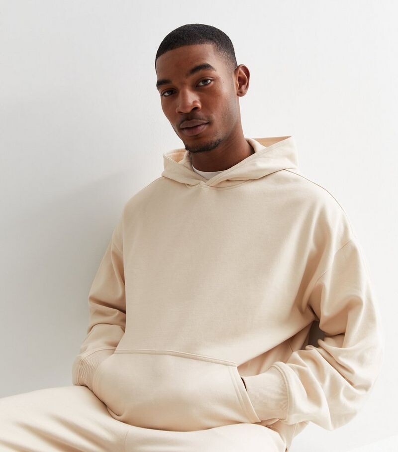 

Толстовка Off White Oversized из смесового хлопка New Look, белый