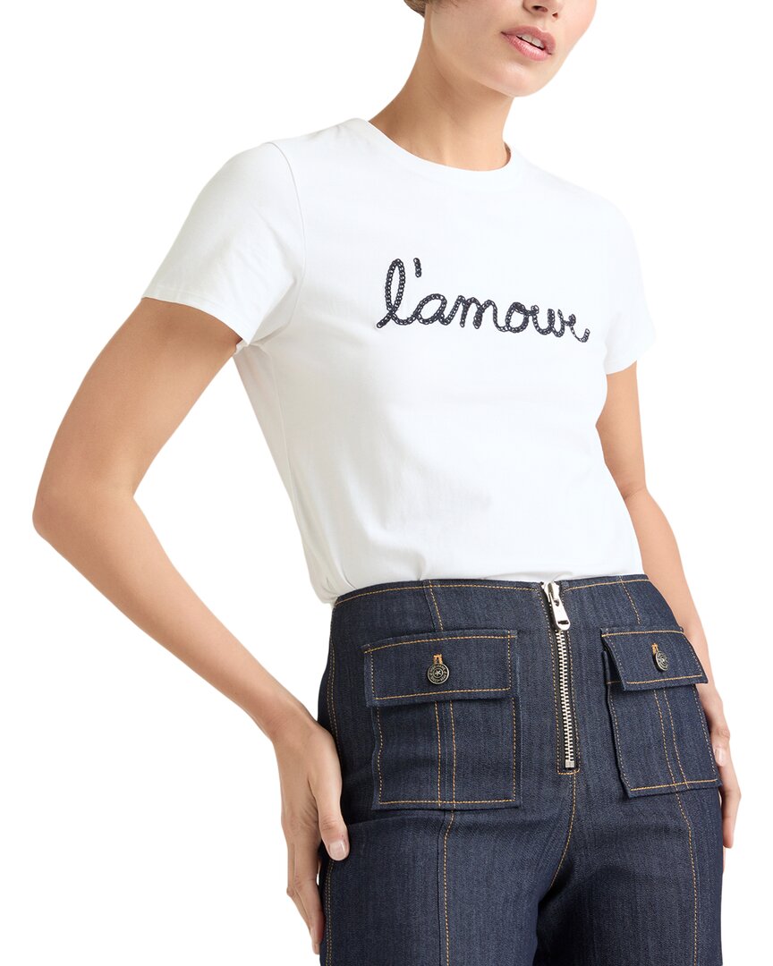 

Cinq à Sept Усохшая футболка Lamour, белый/темно-синий