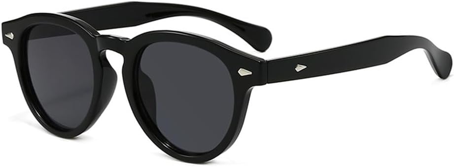 

Круглые солнцезащитные очки для женщин с заклепками, защита от УФ-излучения UV400, для мужчин, конфетного цвета, для занятий спортом на открытом воздухе, бега и езды FYTUP, Black Black