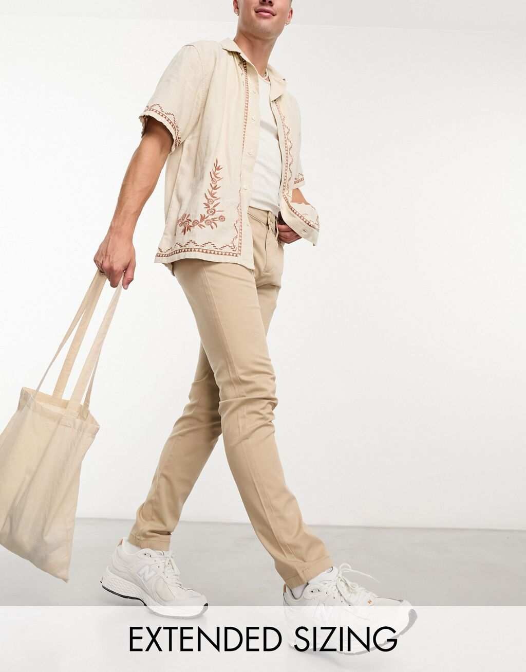 

Бежевые чиносы скинни ASOS DESIGN, Бежевый, Бежевые чиносы скинни ASOS DESIGN