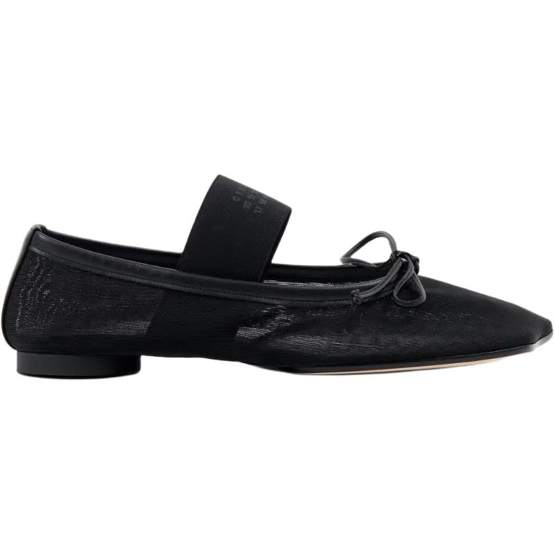 MM6 Maison Margiela Женские балетки с сетчатым верхом черные, цвет Black — фото 4