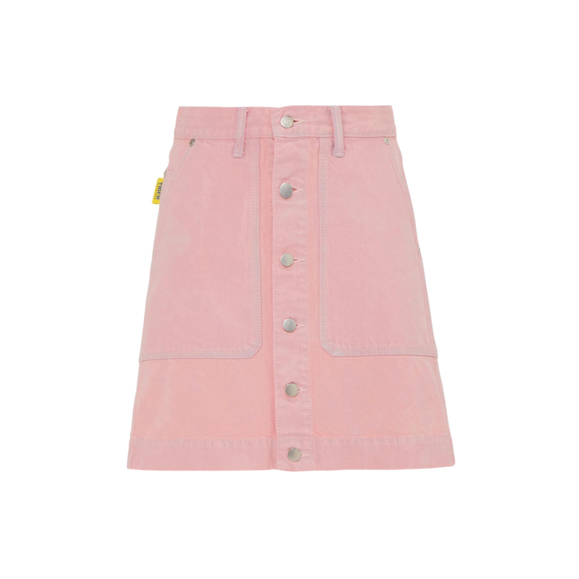 

Onitsuka Tiger SS26 DENIVITA Collection WS DENIM BUTTON DOWN SKIRT Джинсовая юбка на пуговицах женская розовая