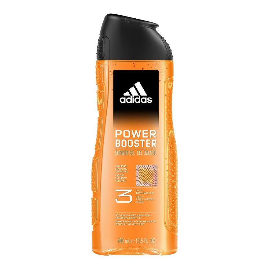 

Adidas Гель для душа Power Booster 3 в 1 Тело Волосы Лицо 400 мл, Orange