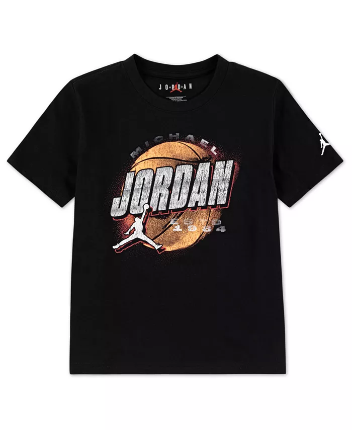 

Футболка для малышей и мальчиков в винтажном стиле Chrome Jordan, черный