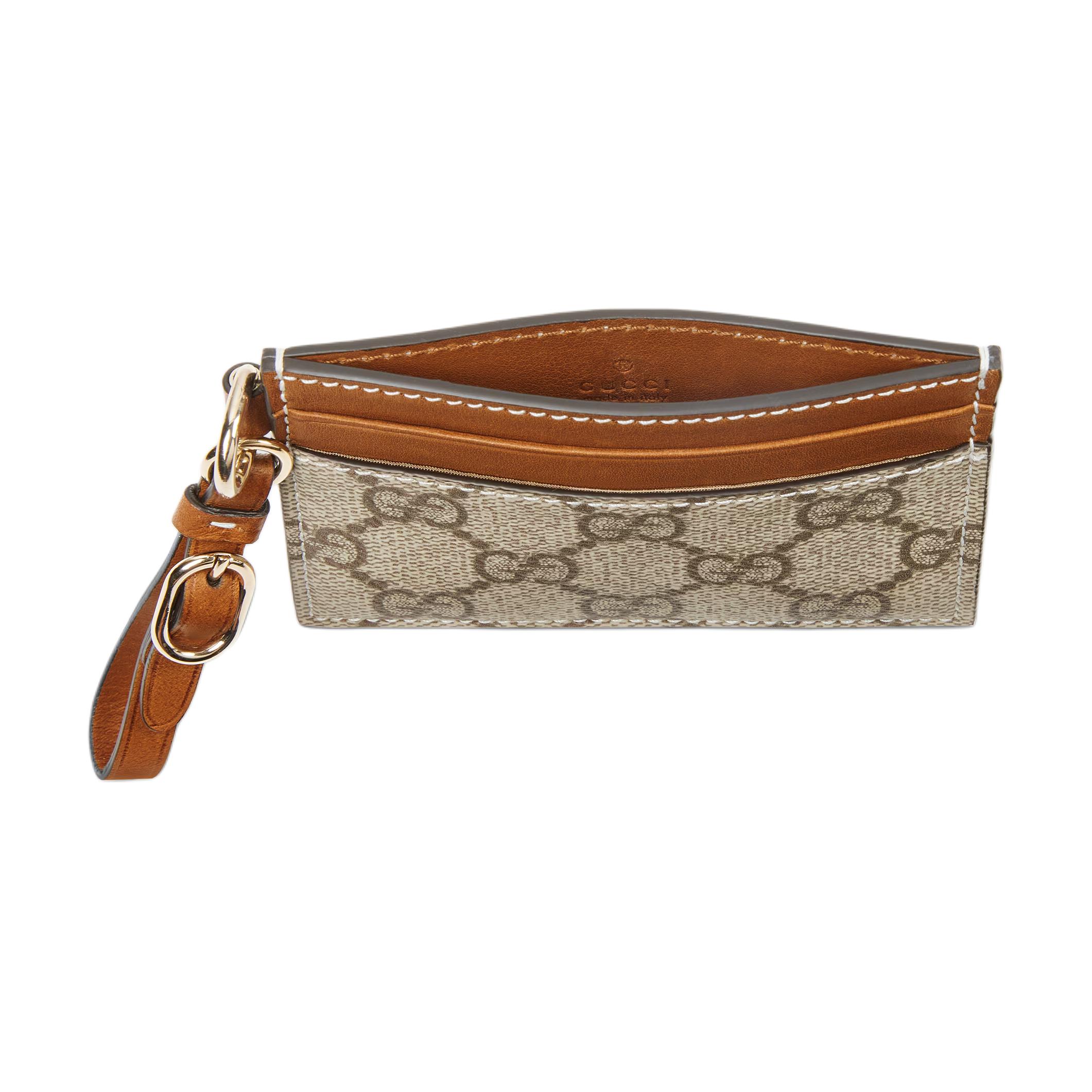 GUCCI Кошелек для карт из coated canvas женский beige & brown — фото 4