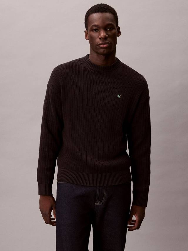 

Рифленый джемпер из хлопка с монограммой Calvin Klein