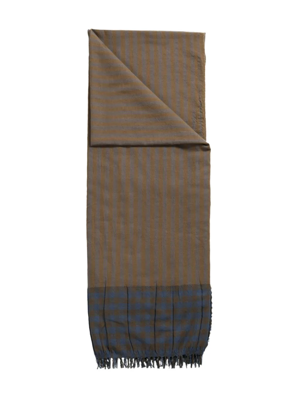 

Полосатый плиссированный шарф Uma Wang, коричневый
