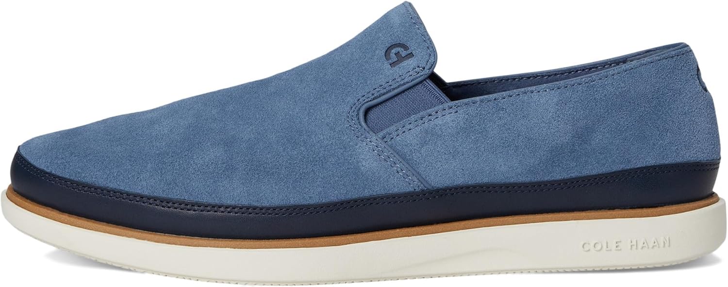 Мужские кроссовки Cole Haan Grandpro Strawspoint с эластичными вставками, слоновая кость/синий/темно-синий — фото 4