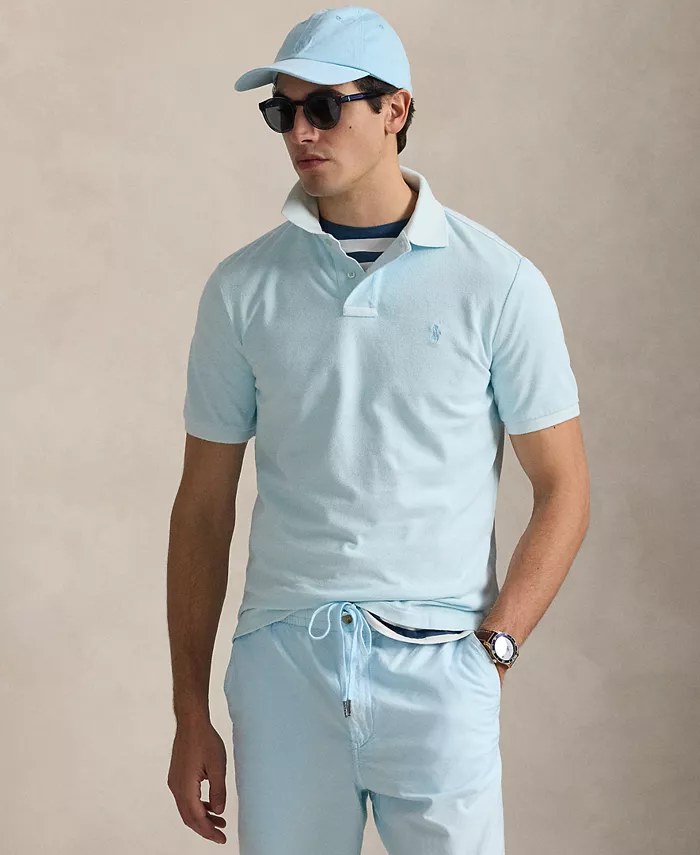 

Мужская классическая поло из минерально-окрашенной сетчатой ткани Polo Ralph Lauren, синий