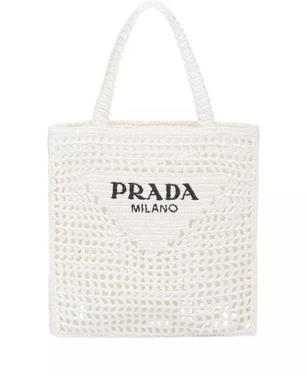 

Вязаная сумка-шоппер Prada, белый