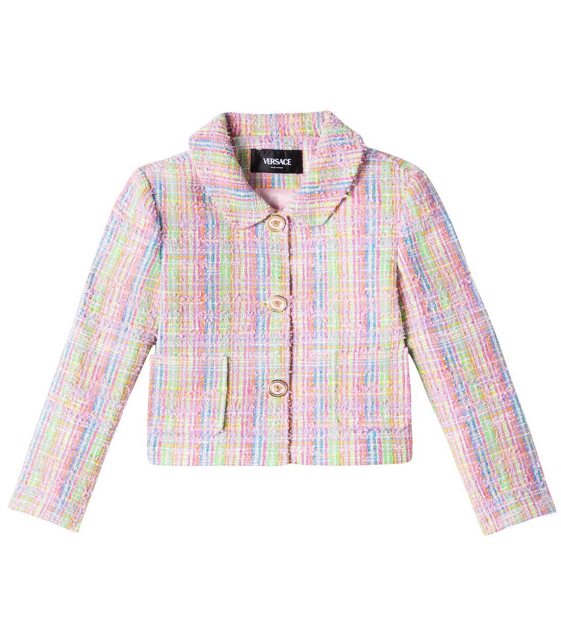 

Пиджак из твида из смесового хлопка Versace Kids, разноцветный