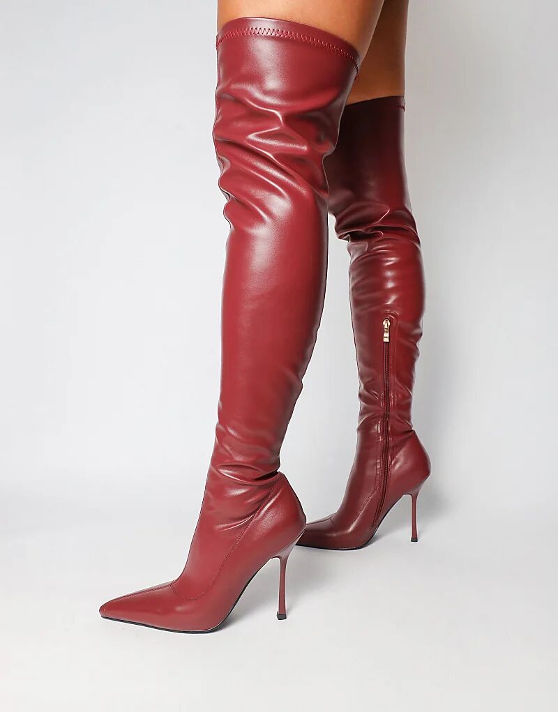 Сапоги выше колена SIMMI Shoes Hades бордового цвета