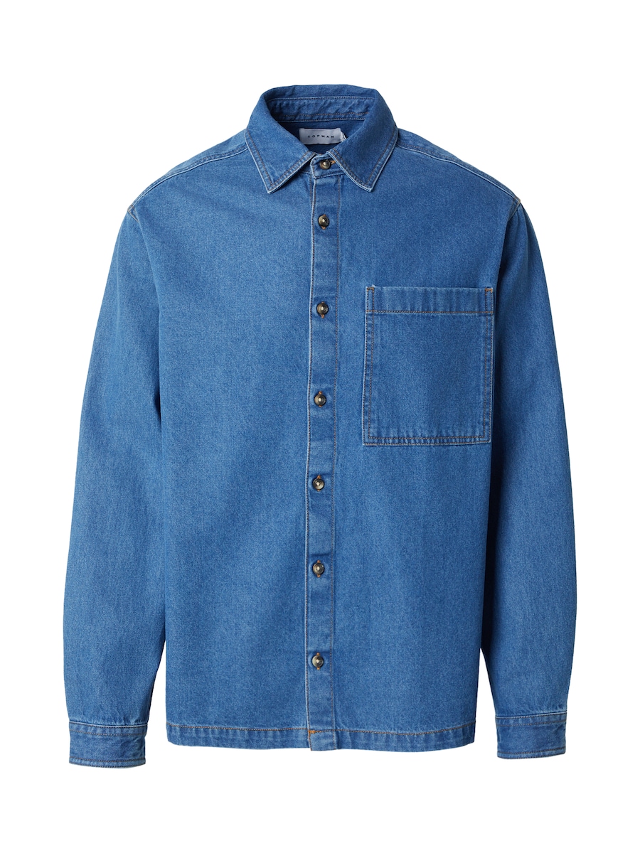 

Рубашка на пуговицах классического кроя TOPMAN, Blue Denim