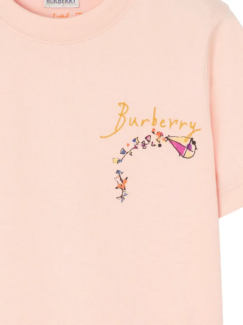 Футболка Burberry, хлопковая, розовый, с рисунком — фото 4