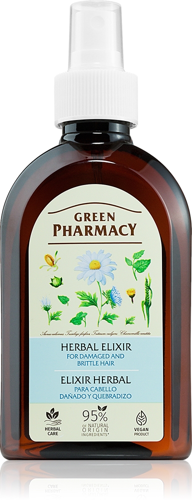 

Травяной эликсир для ухода за волосами, травяной эликсир для поврежденных и ломких волос Green Pharmacy, 250 мл