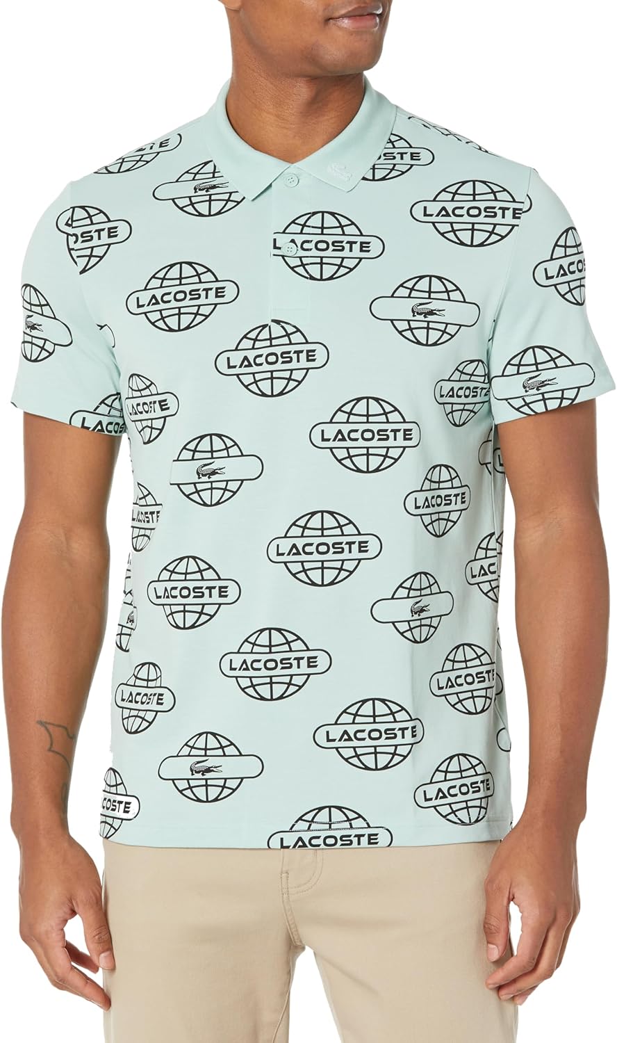 

Lacoste мужская сезонная короткая рукавка Regular Fit All Over Print поло, Pastille/Black, Черный, Lacoste мужская сезонная короткая рукавка Regular Fit All Over Print поло, Pastille/Black