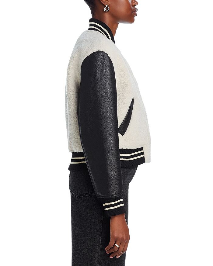 

Бомбер из искусственного меха BLANKNYC с цветными блоками, белый