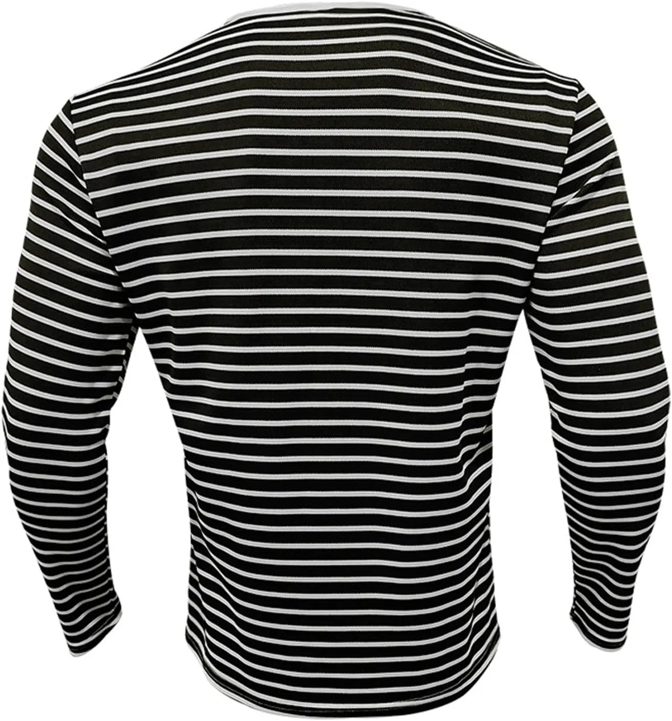Футболка с длинным рукавом, полоска, хлопок, мужская, Black — фото 4