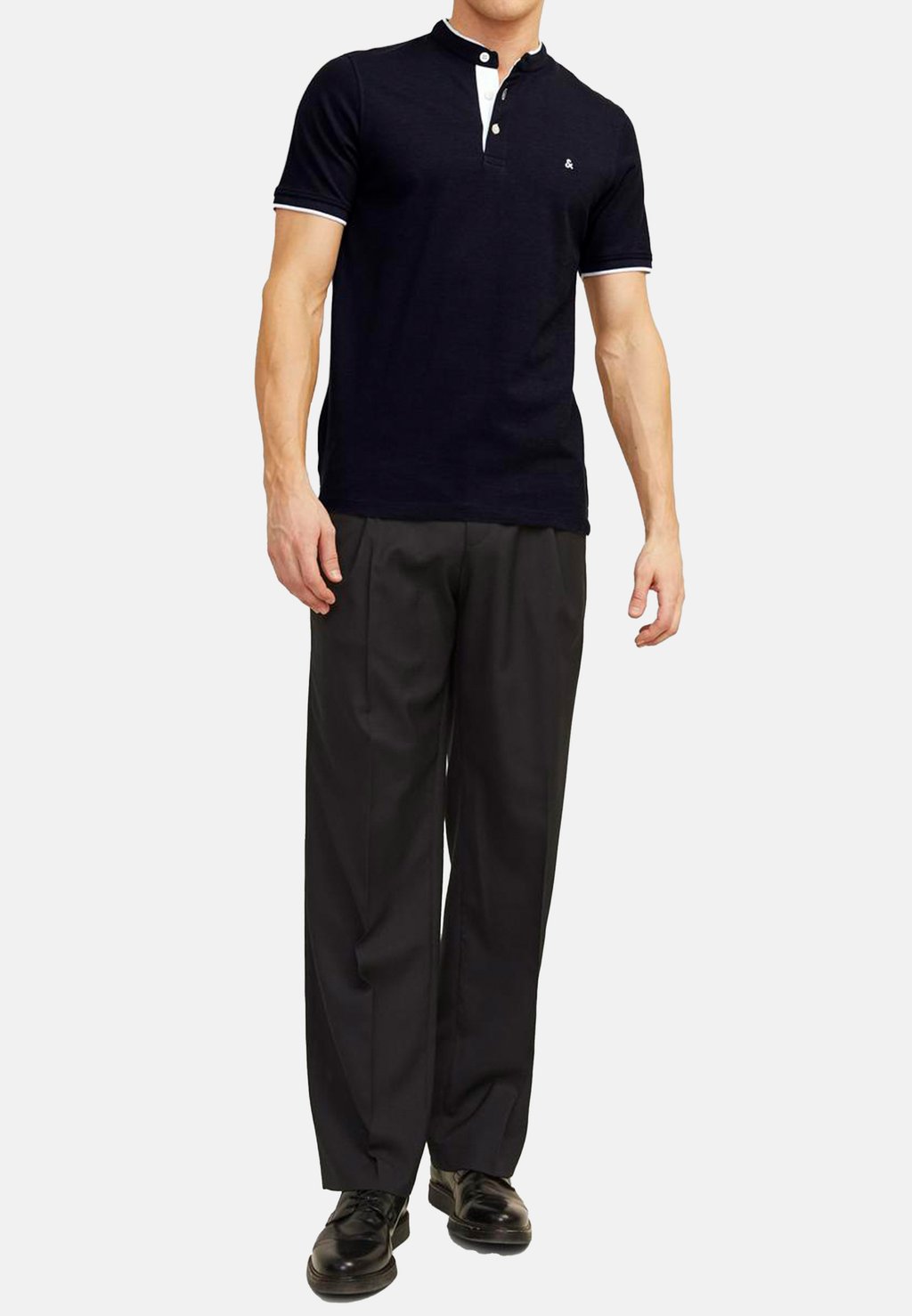

Базовая футболка 2ER PACK PAULOS MAO Jack & Jones, темно-синий