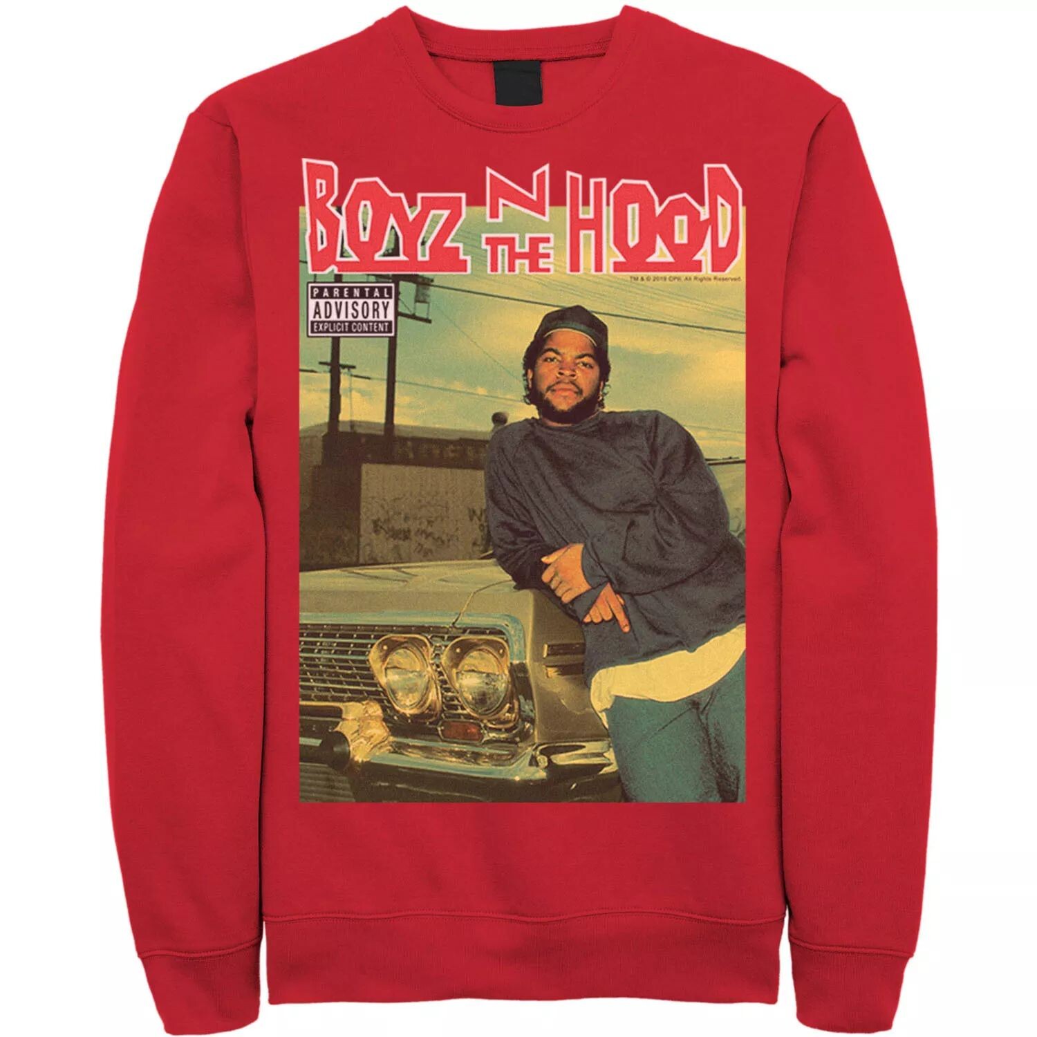 

Мужской свитшот с постером и обложкой альбома Boyz In The Hood, Red Licensed Character, красный