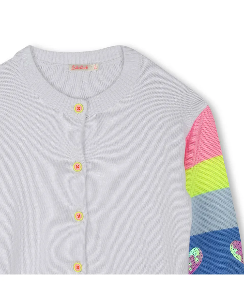 

Куртка для девочки с контрастными рукавами и застежкой на пуговицы Billieblush, белый
