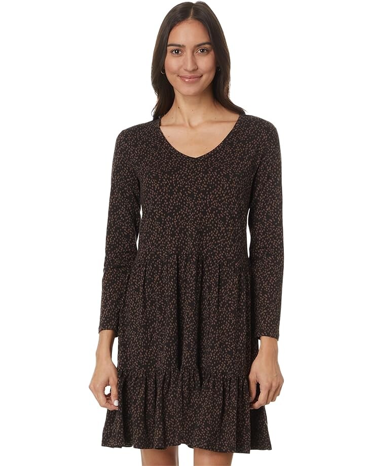 

Платье Toad&Co Marley Tiered Long Sleeve Dress, цвет Black Dot Print