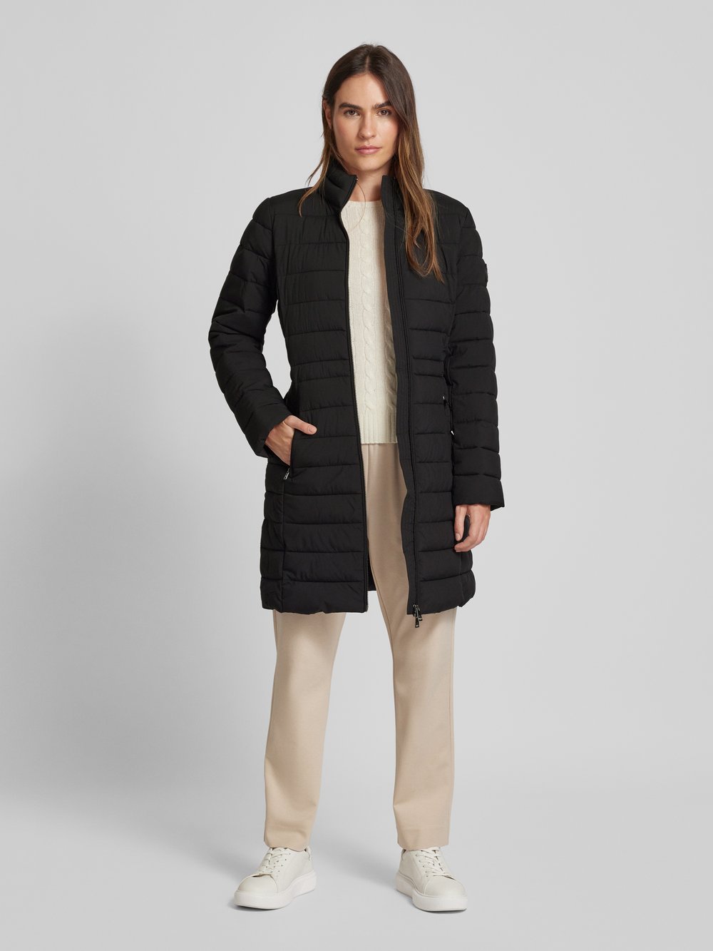

Стеганая куртка с двухсторонней молнией и поясом Lauren Ralph Lauren, черный