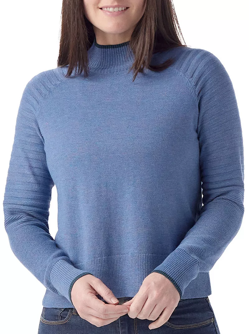 

Женский свитер с воротником-стойкой Smartwool Edgewood, цвет Violet Blue Marl