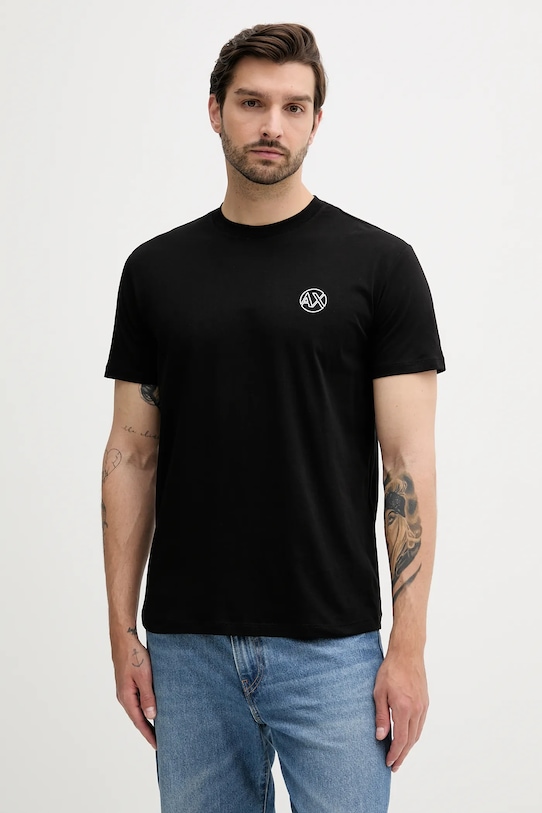 

Хлопковая футболка Armani Exchange, черный