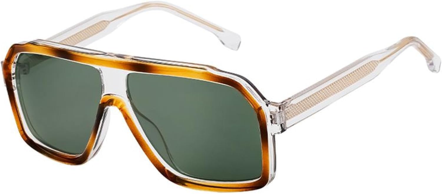 

Крупные солнцезащитные очки для мужчин и женщин, большая оправа, роскошный винтажный стиль, защитная линза, для активного отдыха и вождения, защита от УФ-излучения UV400 TVTBBVV, C4demigreen