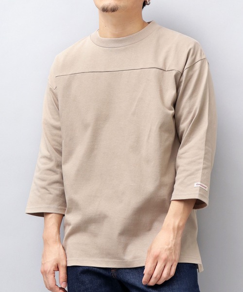 

Футболка для американского футбола с рукавами три четверти, стандартного кроя, плотность ткани 215 г/м², из американского хлопка, бренд Goodwear, бежевая