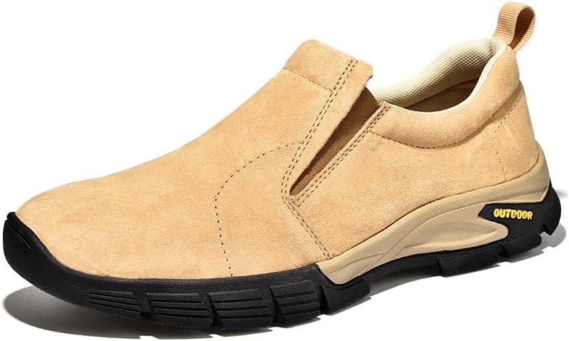 

Мужские классические лоферы Нескользящие повседневные прогулочные туфли Легкие обувь Дышащие удобные туфли Asifn, желтый