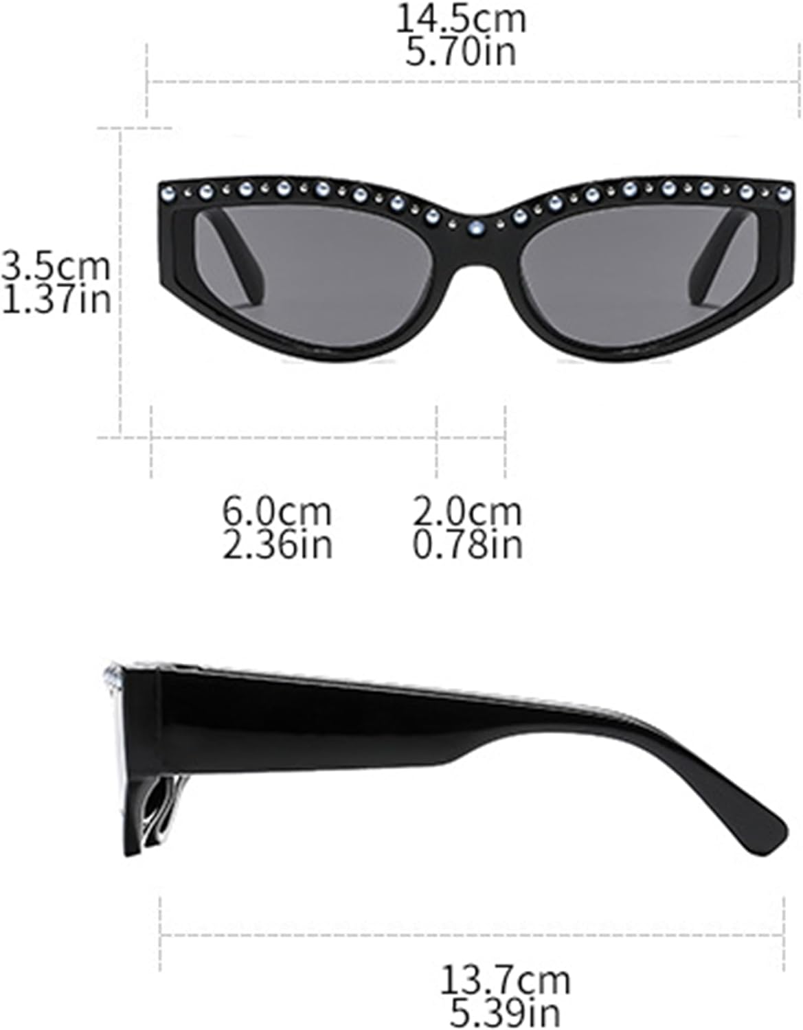 

bullabulling Модные солнцезащитные очки «кошачий глаз» с жемчужными линзами для женщин, милые и стильные, с маленькими линзами, защита от ультрафиолета UV400, солнцезащитные очки с оправой для бровей, Green Green