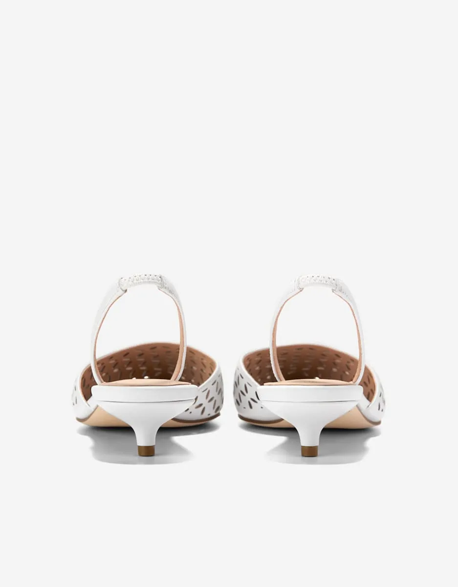 Женские сандалии на каблуке из натуральной кожи Cole Haan, белый — фото 3