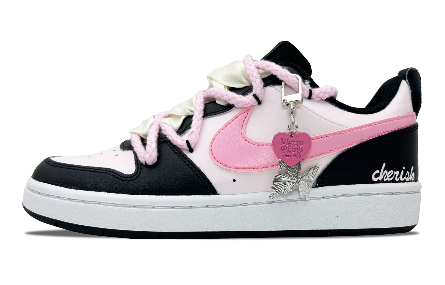 

Кроссовки Nike Court Borough 2 Skateboarding Shoes Women's Low-top Black/pink, цвет Tanabata limited