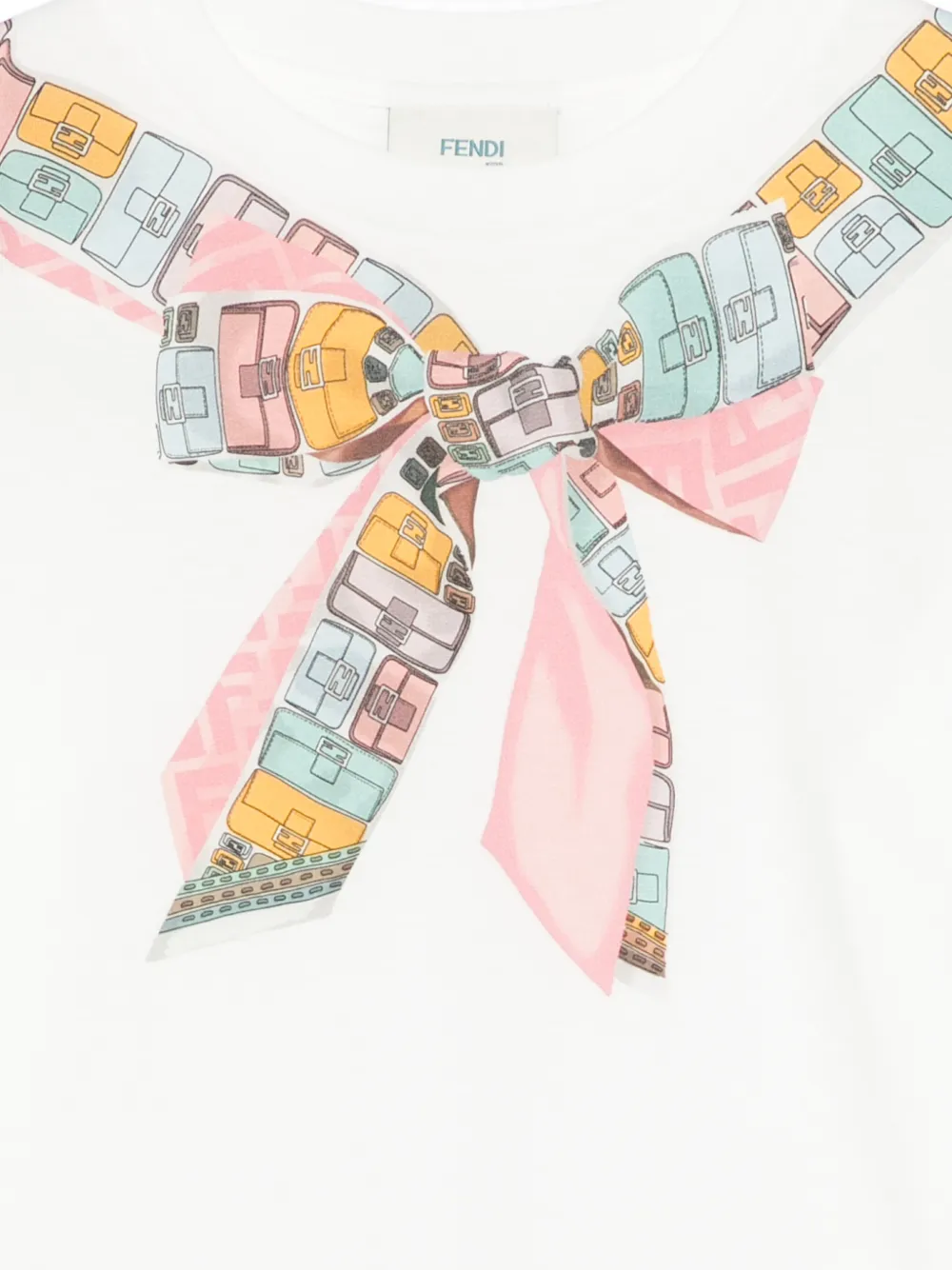Футболка с принтом FENDI KIDS, белый — фото 3