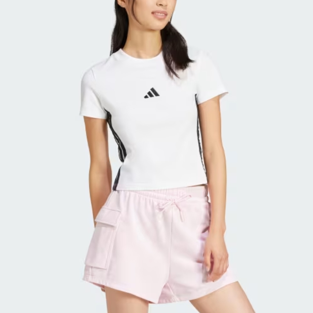 Футболка-бэби Slim 3 Stripes Adidas, белый/черный — фото 4