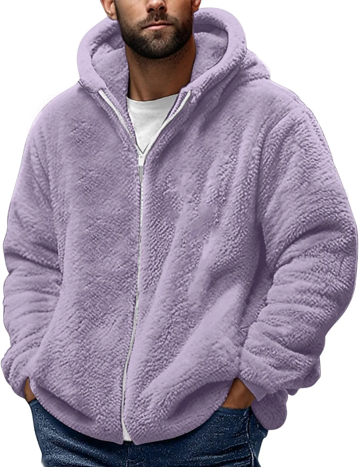 

Мужская толстовка с капюшоном на молнии, флисовая, теплая Floleo