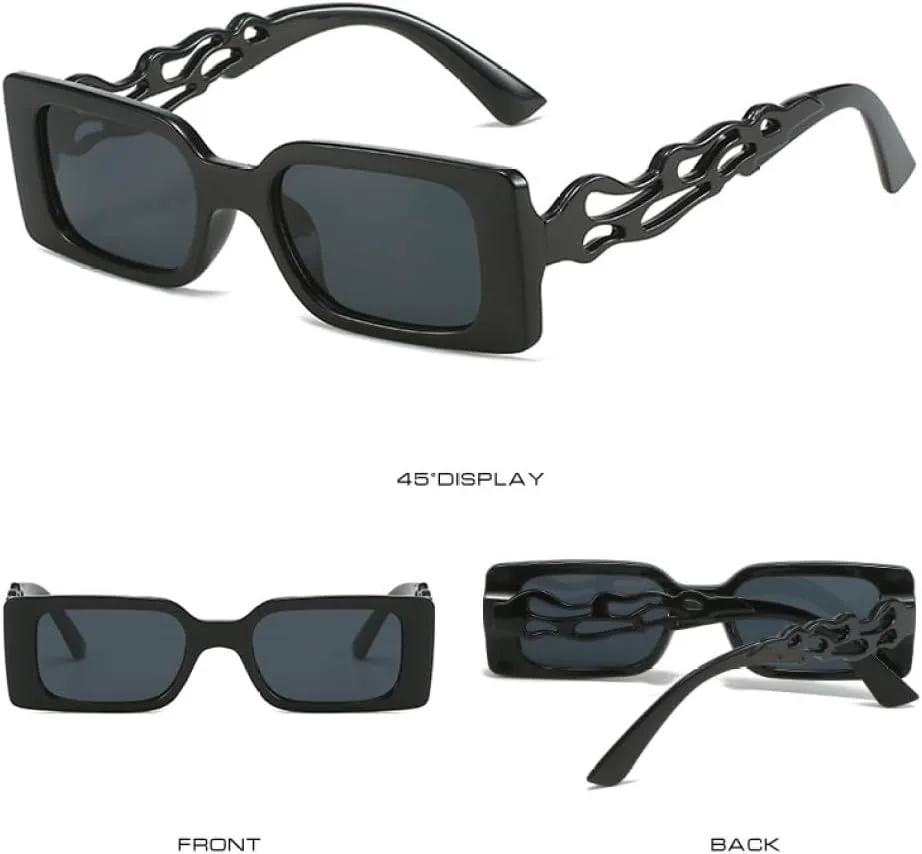 

Солнцезащитные очки прямоугольной формы 2027 года для женщин и мужчин, линзы из смолы, ажурная оправа, винтажный стиль, защита от ультрафиолета UV400 MTZJH, C1