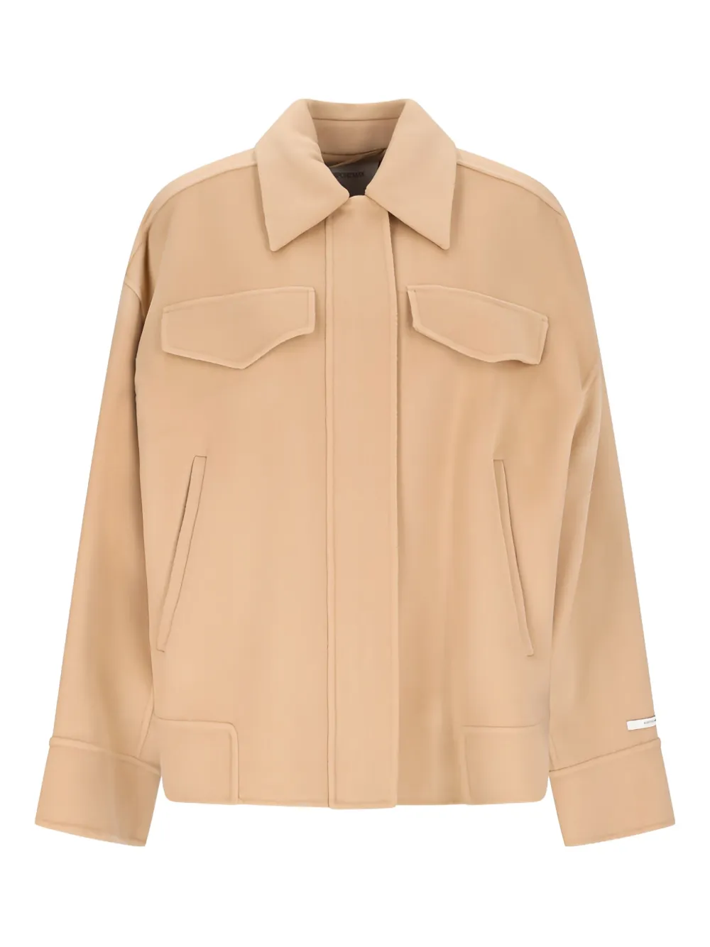 

Шерстяное однобортное пальто с карманами SPORTMAX, нейтральный