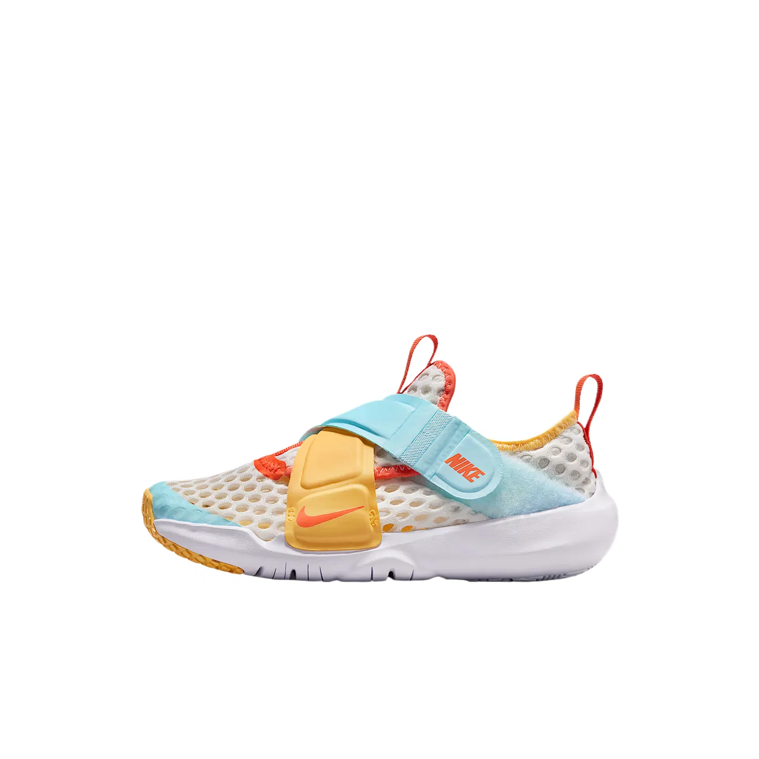 Детские беговые кроссовки Flex Advance Nike, Sail White/White/Glacier Blue/Grass Green Orange