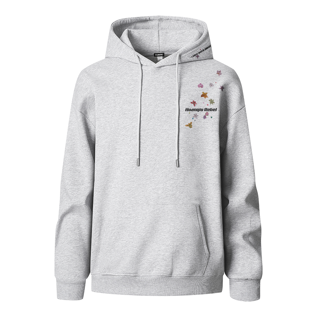 

Толстовка Unisex Hooded Moderate Heavyweight HUANQIU, белый heather серый