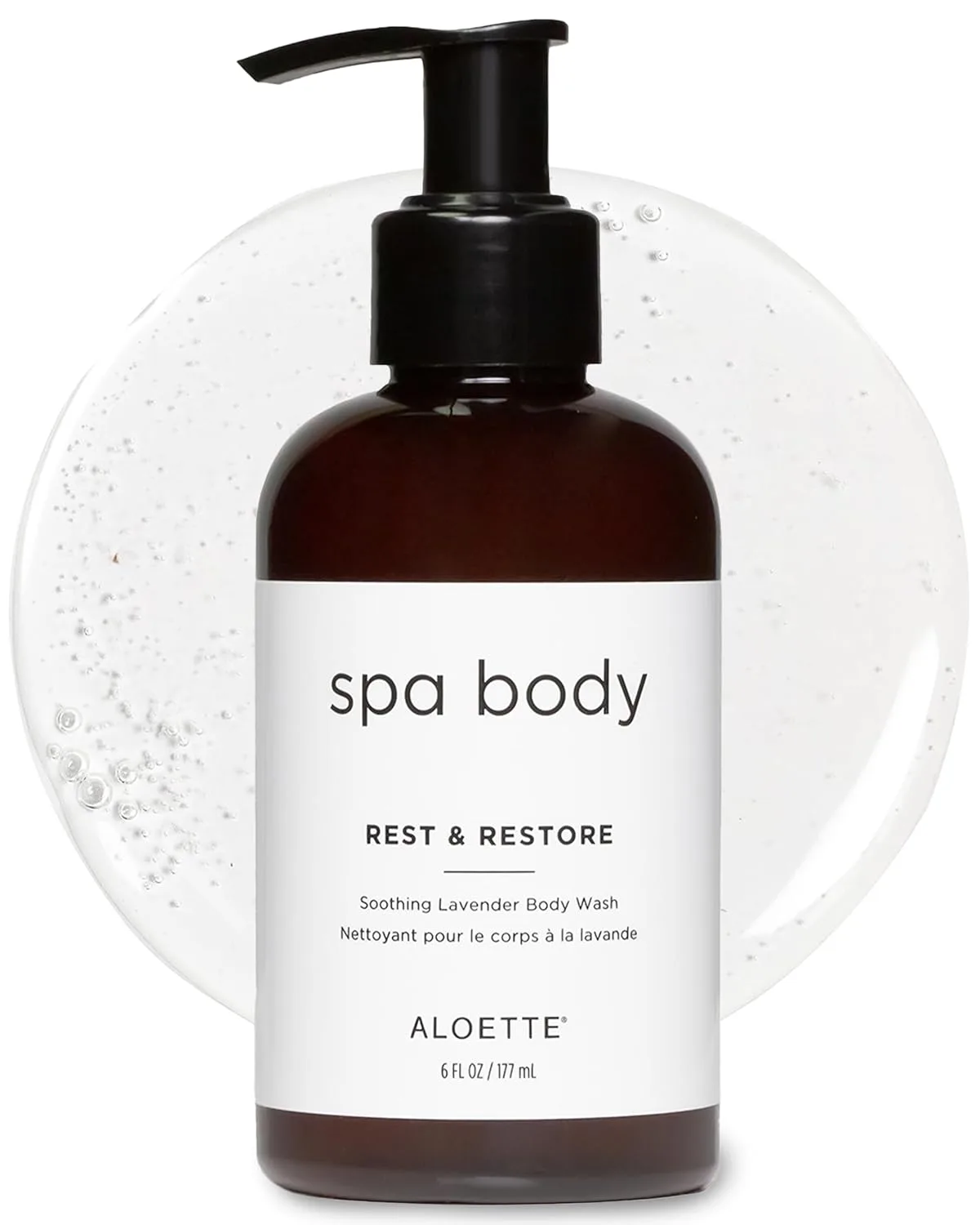 Aloette Lavender Body Wash, Rest & Restore - увлажняющий гель для душа для сухой кожи с натуральным алоэ вера и витамином Е, White