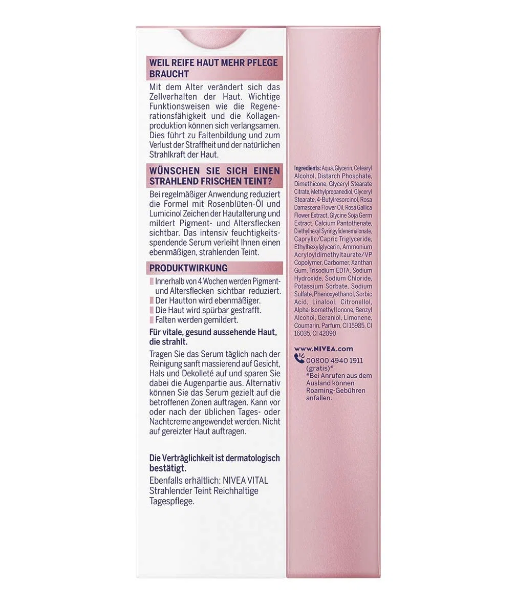 Молочко для умывания Beiersdorf — Для лица NIVEA Vital Radiant Complexion -в-1 для зрелой кожи, 40 мл — фото 2