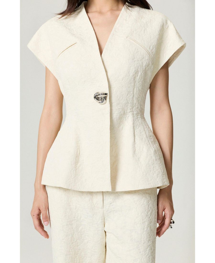 

Женский жилет с декоративной отделкой NOCTURNE, Open white