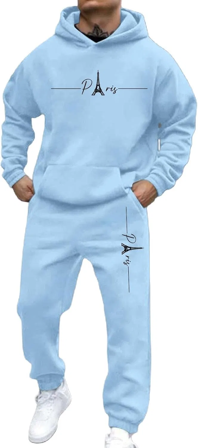 Мужской спортивный костюм с принтом, Light Blue