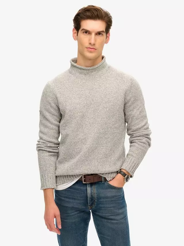 

Джемпер Superdry 90s Roll Neck, цвет rune grey marl