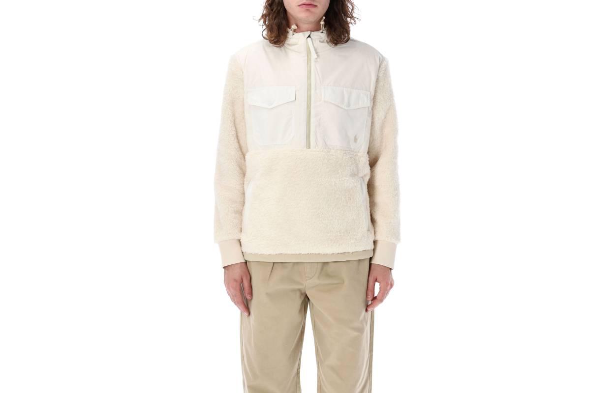 Polo Ralph Lauren Поло с вышивкой пони худи из флиса, White — фото 3